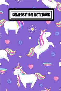 Unicorn Wide Ruled Composition Notebook
