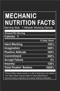 Mechanic Nutrition Facts