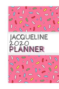 Jacqueline: : 2020 Personalized Planner: One page per week: Pink sprinkle design