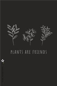 TEAM HERBIVORE Plants are Friends: for Powered by Plants Animal Lover Dot Grid Composition Notebook with Funny Quote GIFT for VEGAN