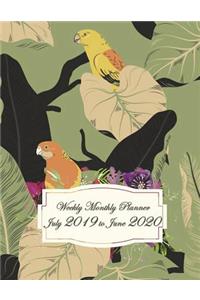 Weekly Monthly Planner July 2019 to June 2020