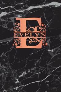 Evelyn: Personalized Sketchbook 8.5 X 11. Monogram Letter E Sketch Pad/Journal/Note Book. Black Marble & Rose Gold Cover. Doodle, Notebook, Journal, Create!