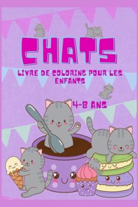 Livre de coloriage de chats pour les enfants de 4 à 8 ans