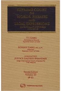 Supreme Court on Word , Phrases And Legal Expressions (Judicially Defined)1950-2015, 3 vol. Set