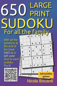 650 large print SUDOKU For all the family