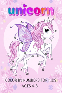 Unicorn Color By Numbers For Kids Ages 4-8