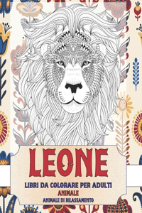 Libri da colorare per adulti - Animale di rilassamento - Animale - Leone