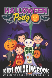 Halloween Party, Kids Coloring Book