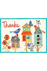 Avian Friends Birdhouse Thank You Glitz Notecards