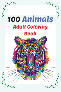 100 Animals Adult Coloring Book