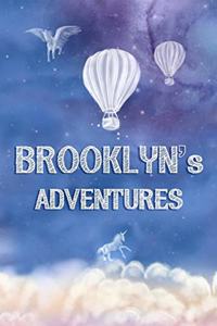 Brooklyn's Adventures: A Softcover Personalized Keepsake Journal for Baby, Cute Custom Diary, Unicorn Writing Notebook with Lined Pages