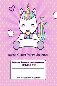 Magic Story Paper Journal Primary Composition Notebook Grades K-2