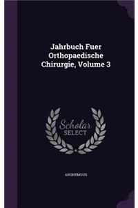 Jahrbuch Fuer Orthopaedische Chirurgie, Volume 3