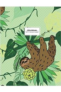 Sloth Journal: Ruled, Large, Soft Cover. Cute Animal Design in Green (Cute Journals)