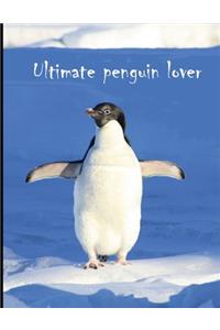 Cute penguin wide ruled lined notebook for animal lovers