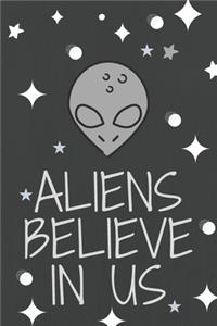 Aliens believe in us funny notebook, alien love journal, 6