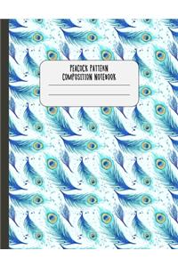 Peacock Pattern Composition Notebook