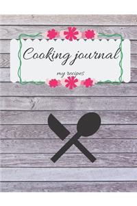 Cooking Journal and Recipe Book to Write in Recipes and Notes. Spaces for 95 Recipes. 8.5x11