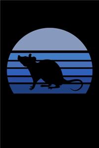 Blue Retro Rat Silhouette