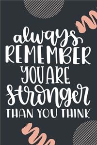 Always Remember You Are Stronger Than You Think