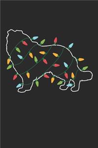 Collie with Christmas Lights - Christmas Notebook - Collie Diary - Dog Journal - Christmas Gift for Dog Lover