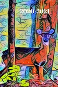 Colorful Wildlife Deer in the Woods Cute Gift Dated Calendar Planner 2 years To-Do Lists, Tasks, Notes Appointments for Men & Women
