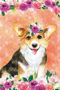 Bullet Journal Notebook for Dog Lovers Corgi in Flowers 5