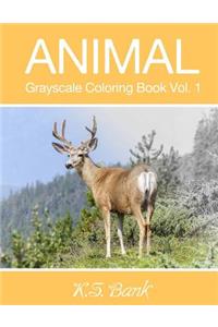 Animal Grayscale Coloring Book Vol. 1