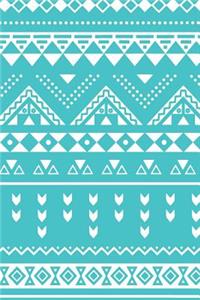 Aztec Design Notebook: Bright Turquoise: Notebook 6 X 9: Notebook 250 Pages: Bright Turquoise: Notebook 6 X 9: Notebook 250 Pages