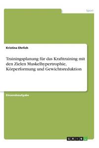 Trainingsplanung für das Krafttraining mit den Zielen Muskelhypertrophie, Körperformung und Gewichtsreduktion