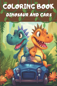 Coloring Book Dinosaur and Cars