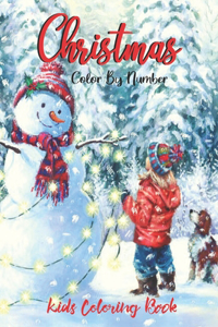 Christmas Color By Number Kids Coloring Book