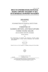 Impact on consumers of bank and financial holding companies' engagement in real estate brokerage and property management