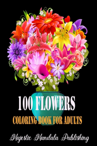 100 Flowers adult coloring book