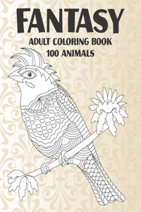 Adult Coloring Book Fantasy - 100 Animals