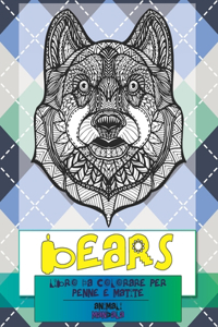 Libro da colorare per penne e matite - Mandala - Animali - Bears