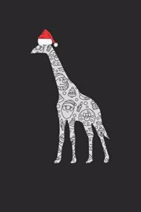 Christmas Notebook 'Giraffe with Santa Hat' - Christmas Gift for Animal Lover - Santa Hat Giraffe Journal