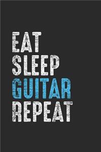 Eat Sleep Guitar Repeat: Guitars Notebook, Dotted Bullet (6" x 9" - 120 pages) Musical Instruments Themed Notebook for Daily Journal, Diary, and Gift