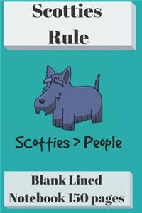 Scotties Rule Blank Lined Notebook 6 X 9 150 Pages