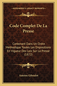 Code Complet De La Presse