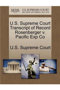 U.S. Supreme Court Transcript of Record Rosenberger V. Pacific Exp Co