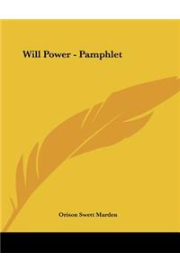 Will Power - Pamphlet