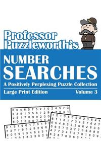 Professor Puzzleworth's Number Searches (Volume 3): A Positively Perplexing Puzzle Collection - Large Print