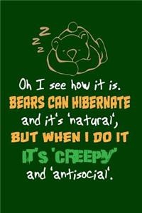 Oh I See How It Is. Bears Can Hibernate And It's 'Natural', But When I Do...
