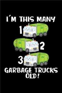 I'm this many 1 2 3 garbage trucks old!