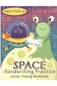 Space Handwriting Practice Letter Tracing Workbook Ages 3 and up