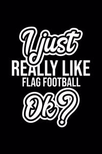 I Just Really Like Flag Football Ok?: Christmas Gift for Flag Football lover - Funny Flag Football Journal - Nice 2019 Christmas Present for Flag Football - 6x9inch 120 pages