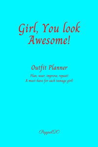 Outfit Planner Cover Aqua color 200 pages 6x9 Inches