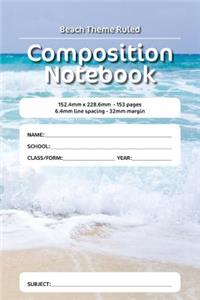 Beach Theme Ruled Composition Notebook