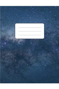 Composition Notebook: Night Sky Space Stars: 100 Pages of 7.5